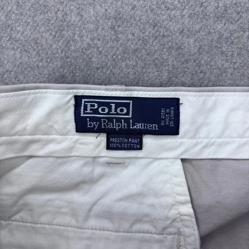 Vintage‎ Polo Ralph Lauren Preston Pants Mens 40x30 Beige Chino Twill Preppy